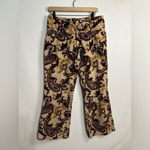 Stretch Velvet Mid-Rise Pants